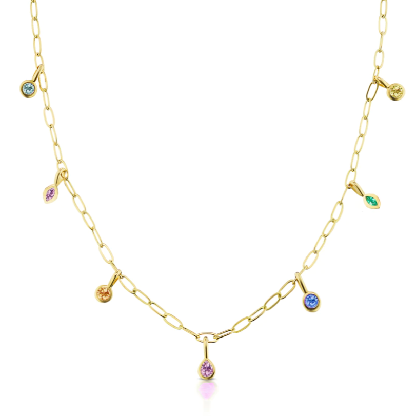Sorellina Precious Stone Bezel Necklace