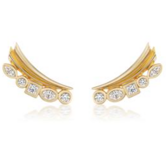 Load image into Gallery viewer, Sorellina Monroe 18k yellow gold earrings with Diamonds
