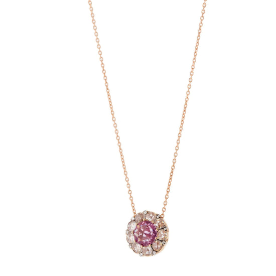 Selim Mouzannar Diamond & Pink Sapphire Pendant Necklace