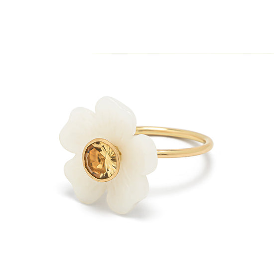 Sophie Joanne Small Flower Ring Opal Citrine