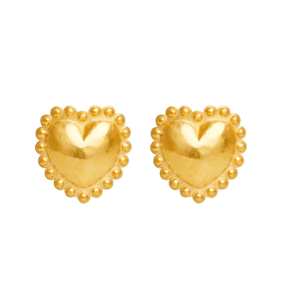 Christina Alexiou Dotted Heart Stud Earrings